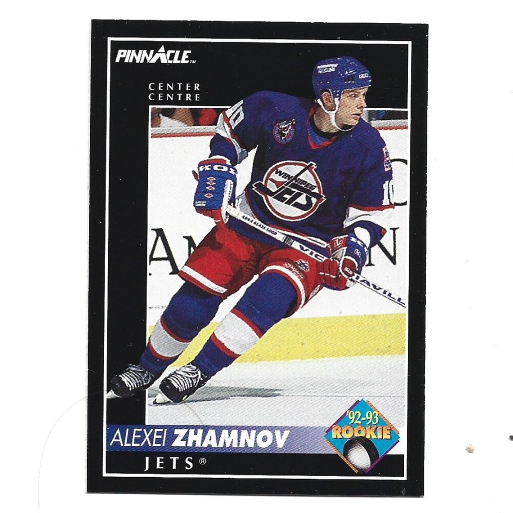 ’92-93 Pinnacle Alexei Zhamnov Winnopeg Jets Rookie Hockey Card [h62]